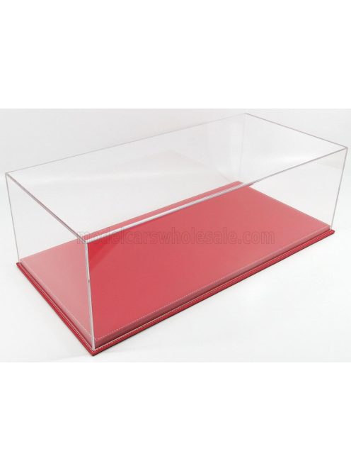 Atlantic - VETRINA DISPLAY BOX MOLHOUSE BASE IN PELLE ROSSA - LEATHER BASE RED - Lungh.LENGHT cm 65.0 X Largh.WIDTH cm 31.0 X Alt.HEIGHT cm 21.5 (altezza interna cm 19.0) RED - PLASTIC DISPLAY