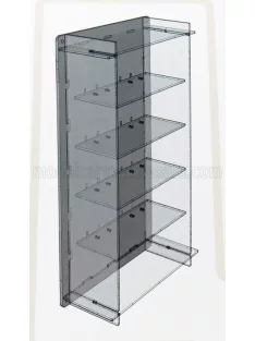   Atlantic - VETRINA DISPLAY BOX ESPOSITORE - FOR 5 CARS 1/18 Lungh.LENGHT cm 36.8 X Largh.WIDTH cm 12.5 X Alt.HEIGHT cm 70.0 (altezza utile tra i ripiani cm 12.0 inner height among shelves) PLASTIC DISPLAY