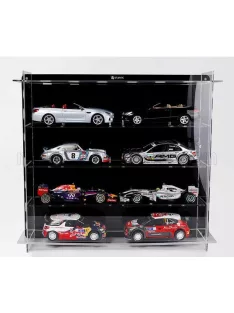  Atlantic - VETRINA DISPLAY BOX ESPOSITORE - 2X FOR 4 CARS 1/18 Lungh.LENGHT cm 65.0 X Largh.WIDTH cm 12.5 X Alt.HEIGHT cm 57.0 (altezza utile tra i ripiani cm 12.0 inner height among shelves) PLASTIC DISPLAY