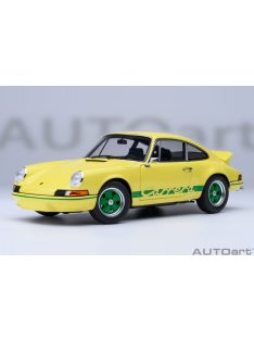   Autoart - 1:18 Porsche 911 Carrera 2.7 RS 1973 (light yellow/ green stripes) (composite model/ 2 door openings, total 4 openings) - AUTOart