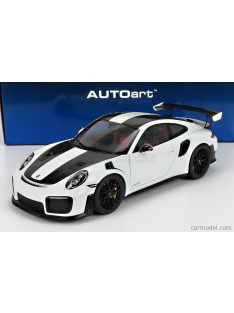   Autoart - Porsche 911 991-2 Gt3 Rs Weissach Package 2019 - Black Rims White Black