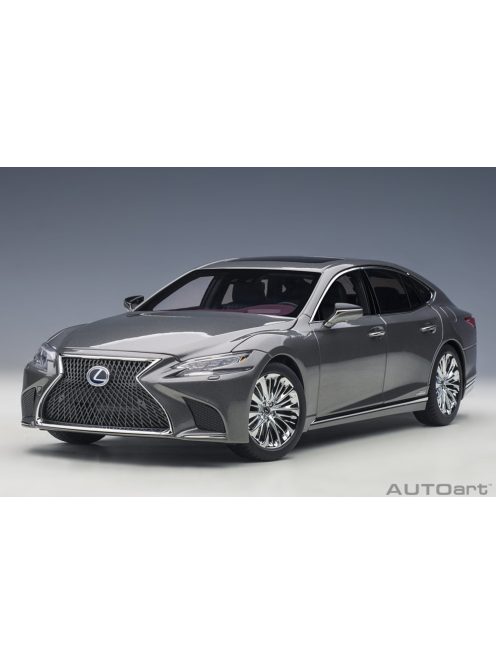 Autoart - 1:18 Lexus LS 500h 2018 (manganese luster metallic/ crimson & black interior) (composite model/full openings) – Autoart