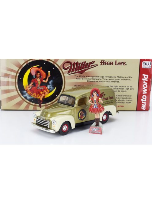 Autoworld - GMC DELIVERY TRUCK WITH MILLER FIGURE 1951 GOLD