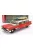 Autoworld - CADILLAC ELDORADO AMBULANCE WITH SHARK GRAPHICS AN SURFBOARDS 1959 RED WHITE