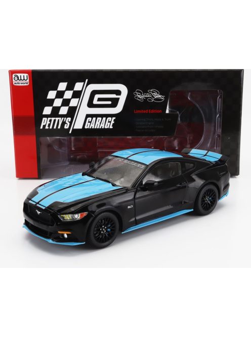 Autoworld - FORD USA MUSTANG 5.0 GT COUPE CUSTOM PETTY'S GARAGE 2015 BLACK BLUE