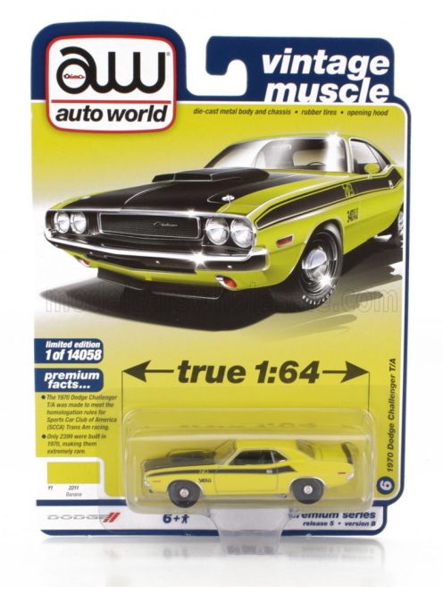 Autoworld - DODGE CHALLENGER T/A 340 COUPE 1970 YELLOW BLACK