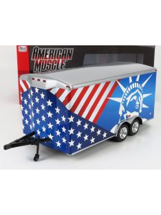   Autoworld - ACCESSORIES CAR TRANSPORTER TRAILER 2000 RED WHITE BLUE