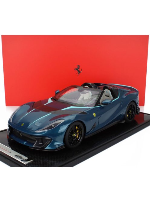 Bbr-Models - FERRARI 812 COMPETIZIONE A SPIDER 2022 - CON VETRINA - WITH SHOWCASE BLU CAPRI - BLEU GREEN MET
