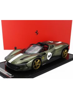   Bbr-Models - FERRARI DAYTONA SP3 SERIE ICONA N 10 OPEN ROOF 2022 - CON VETRINA - WITH SHOWCASE VERDE MANZONI LUCIDO - GREEN MET SILVER