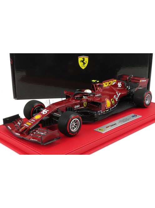 Bbr-Models - FERRARI F1  SF1000 TEAM SCUDERIA FERRARI N 16 8th TOSCANA GP MUGELLO 1000th GP FERRARI F1 2020 CHARLES LECLERC - CON VETRINA - WITH SHOWCASE MUGELLO RED