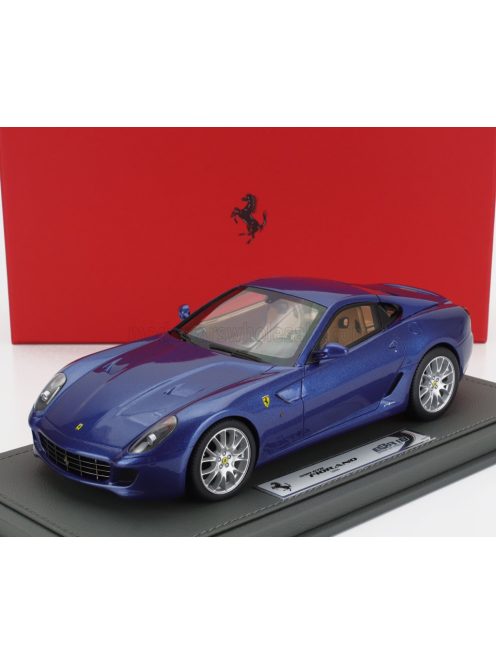 Bbr-Models - FERRARI 599 GTB FIORANO 2006 - MANUAL GEAR BOX - CAMBIO MANUALE - CON VETRINA - WITH SHOWCASE BLU MIRABEAU - BLUE MET