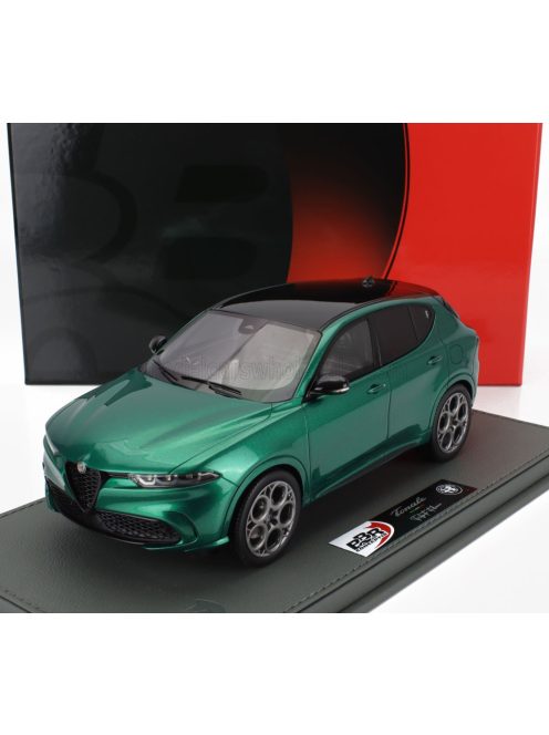 Bbr-Models - ALFA ROMEO TONALE TRIBUTO BLACK ROOF 2023 - CON VETRINA - WITH SHOWCASE VERDE MONTREAL - GREEN MET