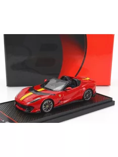   Bbr-Models - FERRARI 812 COMPETIZIONE A SPIDER 2022 - SILVER WHEELS ROSSO CORSA 322 - RED YELLOW