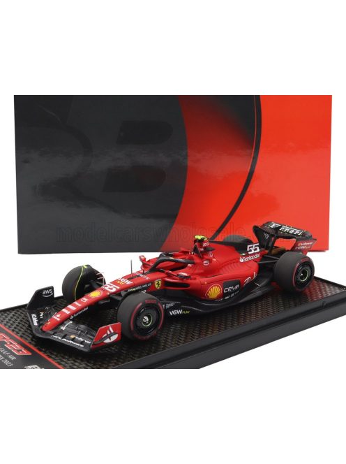 Bbr-Models - FERRARI F1  SF-23 TEAM SCUDERIA FERRARI N 55 4th BAHRAIN GP 2023 CARLOS SAINZ RED BLACK