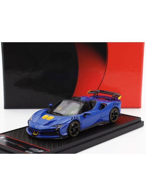 Bbr-Models - FERRARI SF90 XX STRADALE SPIDER 2024 AZZURRO DINO - LIGHT BLUE BLACK YELLOW
