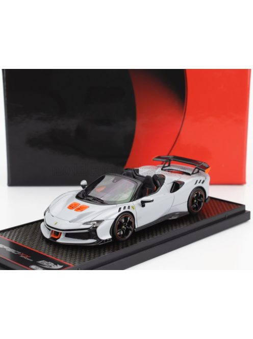 Bbr-Models - FERRARI SF90 XX STRADALE SPIDER 2024 BIANCO ARTICO - WHITE MET ORANGE BLACK