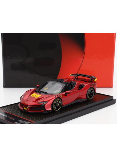 Bbr-Models - FERRARI SF90 XX STRADALE SPIDER 2024 ROSSO PORTOFINO - RED MET YELLOW BLACK