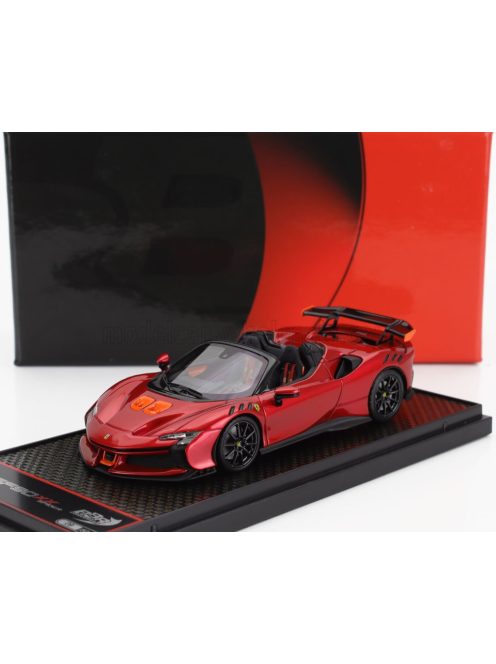 Bbr-Models - FERRARI SF90 XX STRADALE SPIDER 2024 ROSSO FUOCO - RED MET ORANGE BLACK