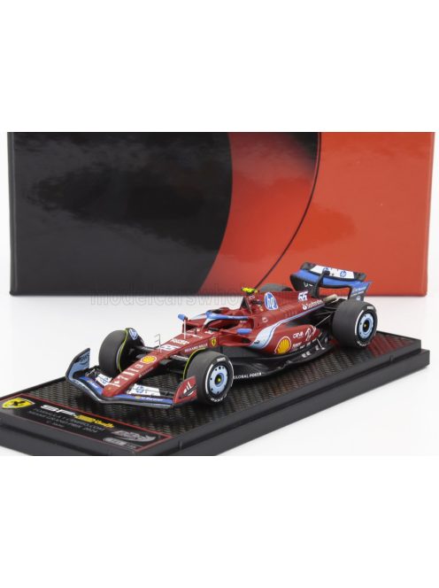 Bbr-Models - FERRARI F1  SF-24 TEAM SCUDERIA FERRARI N 55 5th MIAMI GP 2024 CARLOS SAINZ RED LIGHT BLUE