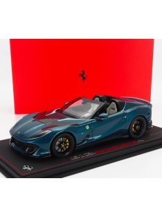   Bbr-Models - FERRARI 812 COMPETIZIONE A SPIDER 2022 - CON VETRINA - WITH SHOWCASE BLU CAPRI - BLUE GREEN MET