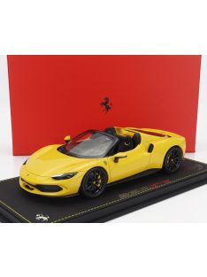   Bbr-Models - FERRARI 296 GTS SPIDER 2022 - CON VETRINA - WITH SHOWCASE GIALLO MODENA - YELLOW