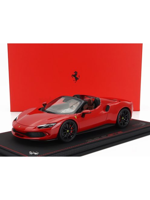 Bbr-Models - FERRARI 296 GTS SPIDER 2022 - CON VETRINA - WITH SHOWCASE ROSSO CORSA 322 - RED