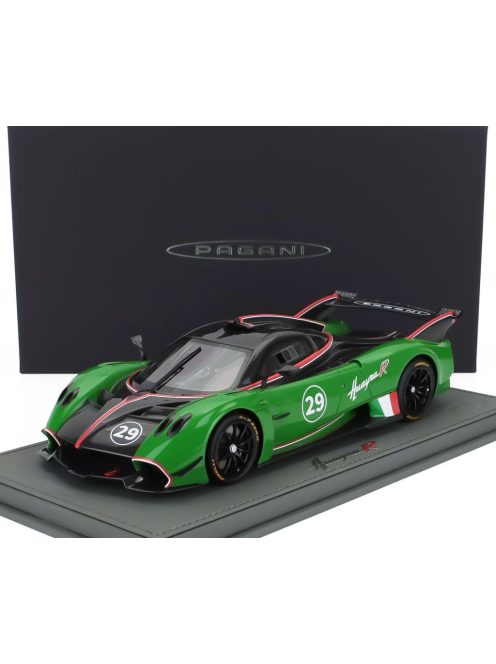 Bbr-Models - PAGANI HUAYRA R N 29 RACING 2021 - CON VETRINA - WITH SHOWCASE BLACK CARBON GREEN