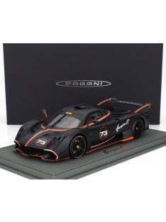   Bbr-Models - PAGANI HUAYRA R N 73 RACING 2021 - CON VETRINA - WITH SHOWCASE MATT BLACK CARBON