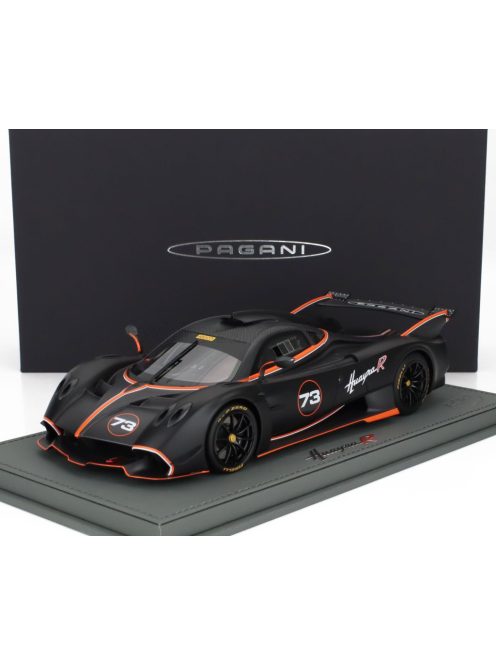 Bbr-Models - PAGANI HUAYRA R N 73 RACING 2021 - CON VETRINA - WITH SHOWCASE MATT BLACK CARBON