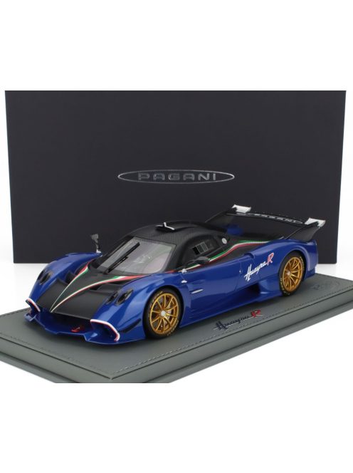Bbr-Models - PAGANI HUAYRA R 2021 - CON VETRINA - WITH SHOWCASE BLU FRANCIA - BLUE MATT BLACK