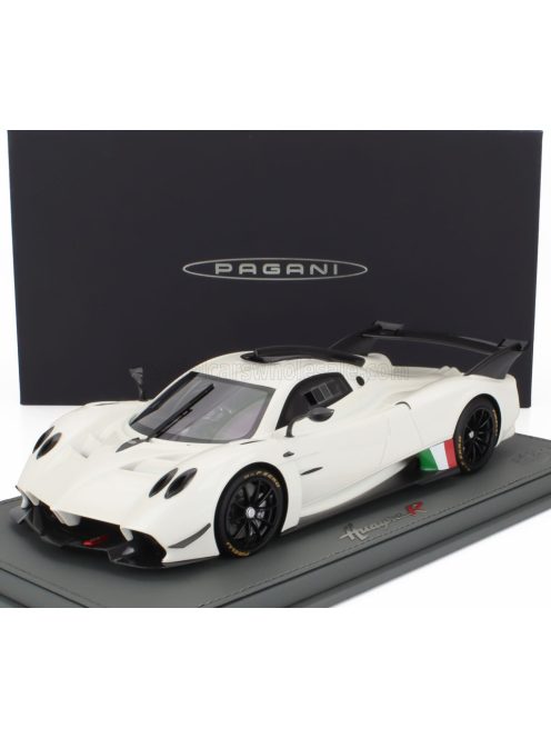Bbr-Models - PAGANI HUAYRA R 2021 - CON VETRINA - WITH SHOWCASE BIANCO BENNY - WHITE BLACK