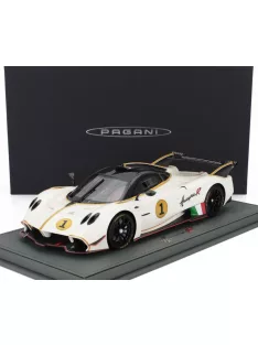   Bbr-Models - PAGANI HUAYRA R N 1 RACING 2021 - CON VETRINA - WITH SHOWCASE BIANCO BENNY - WHITE BLACK