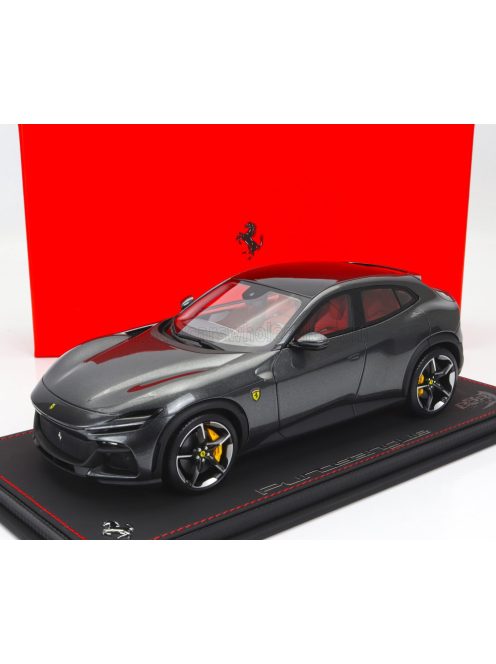 Bbr-Models - FERRARI PUROSANGUE SUV 2022 - CON VETRINA - WITH SHOWCASE GRIGIO SILVERSTONE - GREY MET
