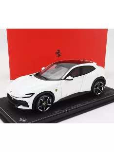   Bbr-Models - FERRARI PUROSANGUE SUV 2022 - CON VETRINA - WITH SHOWCASE BIANCO CERVINO - WHITE MET