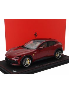   Bbr-Models - FERRARI PUROSANGUE SUV 2022 - CON VETRINA - WITH SHOWCASE ROSSO MUGELLO - RED MET