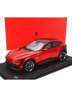   Bbr-Models - FERRARI PUROSANGUE SUV 2022 - CON VETRINA - WITH SHOWCASE ROSSO MAGMA - RED MET