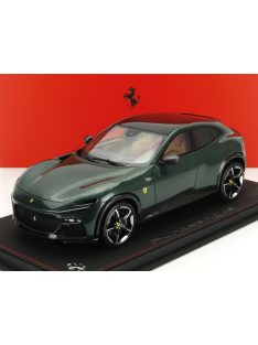  Bbr-Models - FERRARI PUROSANGUE SUV PANORAMIC ROOF 2022 - CON VETRINA - WITH SHOWCASE VERDE ZELTWEG - GREEN MET