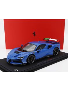   Bbr-Models - FERRARI SF90 XX STRADALE 2024 - CON VETRINA - WITH SHOWCASE BLU FRANCIA - BLUE BLACK