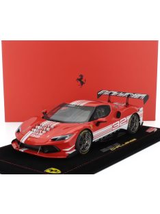   Bbr-Models - FERRARI 296 GT3 3.0L TWIN TURBO V6 CHALLENGE N 32 LAUNCH VERSION 2023 - CON VETRINA - WITH SHOWCASE RED WHITE