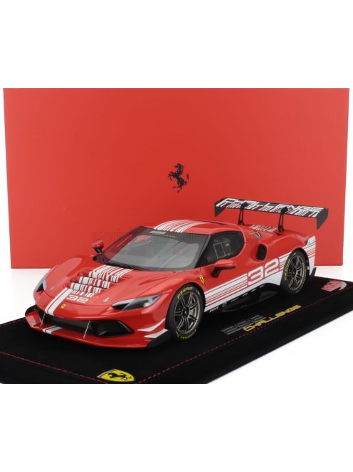 Bbr-Models - FERRARI 296 GT3 3.0L TWIN TURBO V6 CHALLENGE N 32 LAUNCH VERSION 2023 - CON VETRINA - WITH SHOWCASE RED WHITE