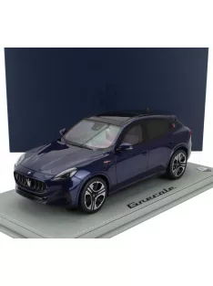   Bbr-Models - MASERATI GRECALE FOLGORE SUV 2022 - CON VETRINA - WITH SHOWCASE BLU INTENSO - BLUE MET