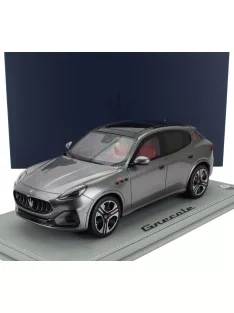   Bbr-Models - MASERATI GRECALE FOLGORE SUV 2022 - CON VETRINA - WITH SHOWCASE GRIGIO LAVA - GREY MET