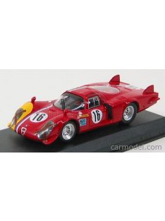   Best-Model - Alfa Romeo 33.2 Coda Lunga N 16 Prove Spa 1968 T.Pilett Red Yellow