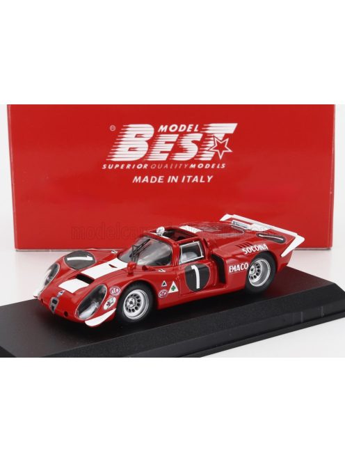 Best-Model - ALFA ROMEO 33.2 N 1 WINNER 6h NOVA LISBOA 1970 ANTONIO PEIXIHNO - VAN ROOYEN RED WHITE