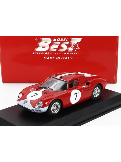 Best-Model - FERRARI 250LM 3.3L V12 N 7 WINNER 12h REIMS 1964 GRAHAM HILL - JOACHIM BONNIER RED BLUE