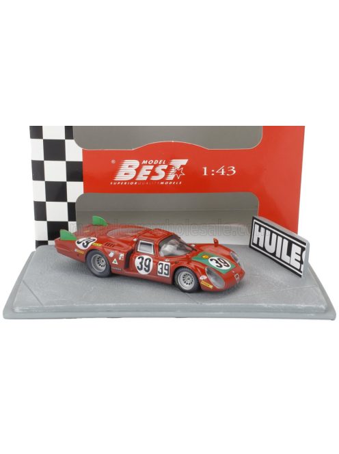 Best-Model - ALFA ROMEO DIORAMA T33.2 TEAM AUTODELTA SPA N 39 24h LE MANS 1968 IGNAZIO GIUNTI - GIOVANNI GALLI RED