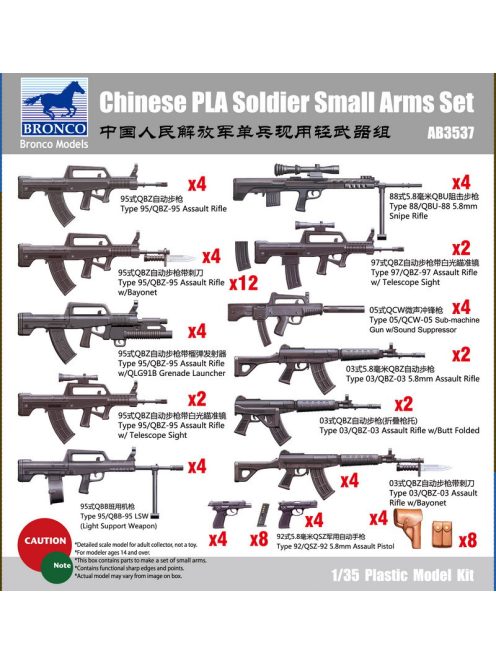 Bronco Models - Chinese PLA Solider Small arms Set