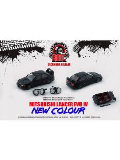   Bm-Creations - 1:64 Mitsubishi Lancer Evo Iv, Black Left Hand Drive With Extra Set Of Rim And Tire