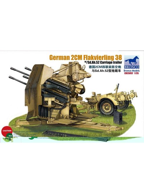 Bronco Models - German 2cm Flakvierling 38 w/trailer