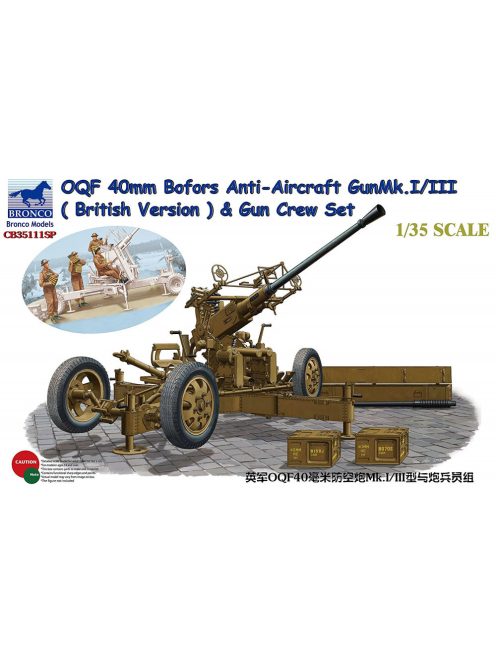 Bronco Models - OQF Bofors 40mm Anti-Aircraft Gun Mk. Mk.I/III (British Army)&Gun Crew Set